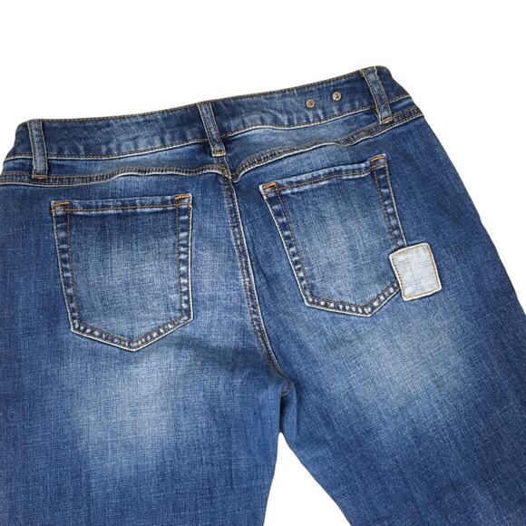 Cabi Jeans Slim Boyfriend Patchwork Sz 4 Blue Stretch Denim‎ Fading Y2K Vibes - Picture 10 of 13